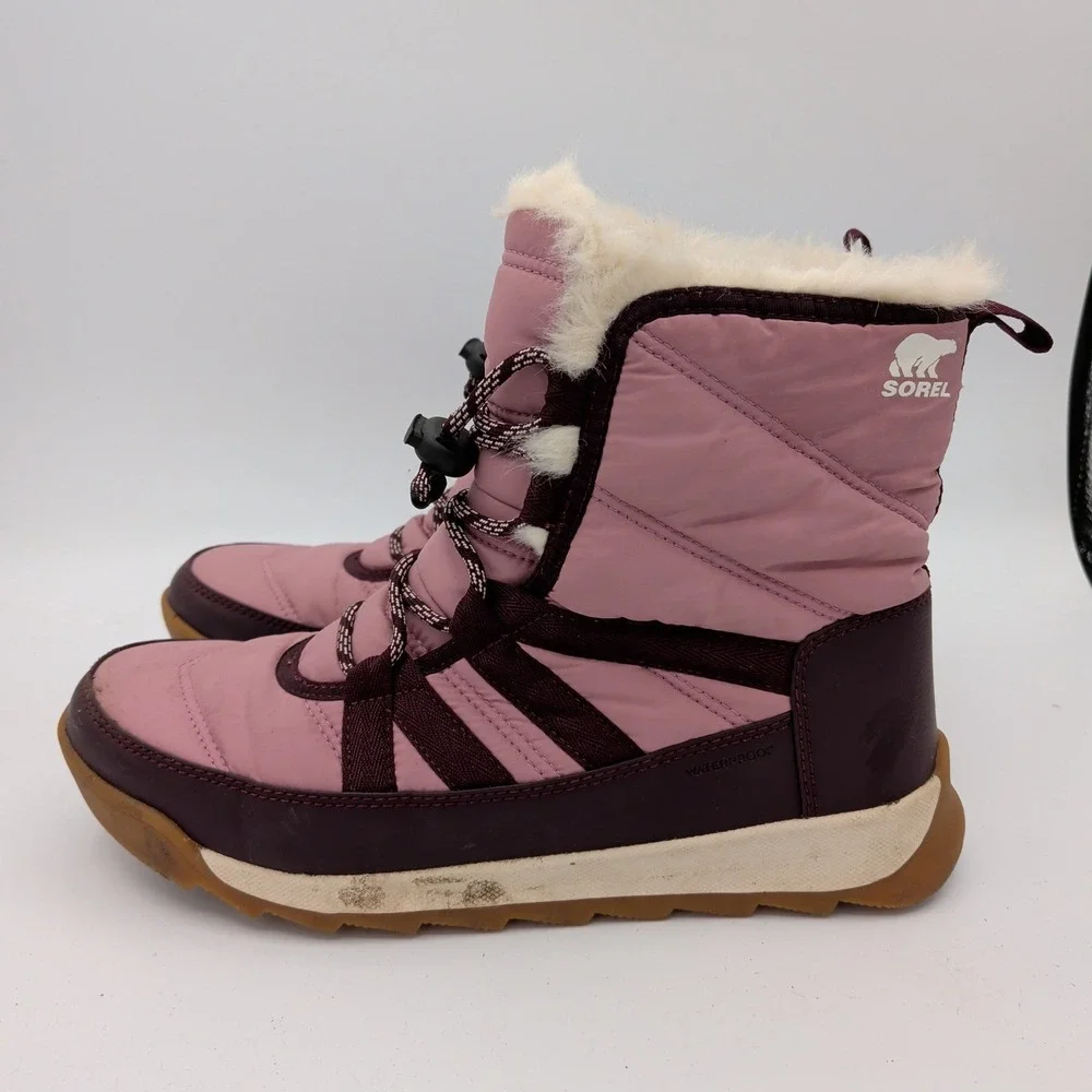 Sorel Whitney II Short Lace‎ Waterproof Snow Boots Pink Burgundy Womens 7 NY5173